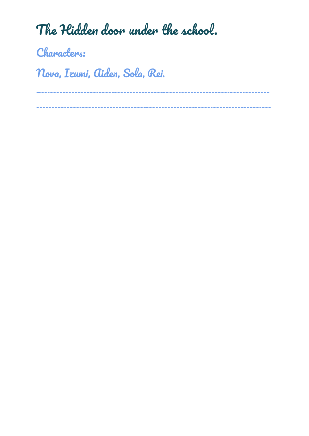 First page of The Hidden Door Under the School